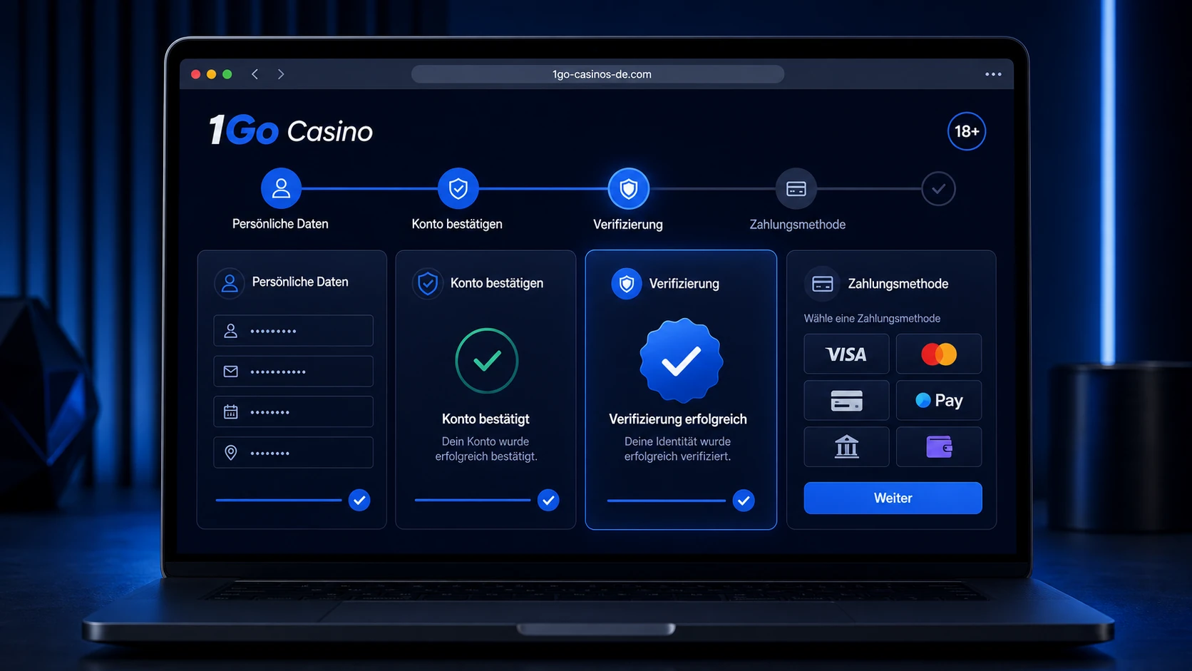 So funktioniert die Registrierung bei 1GO Casino